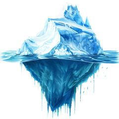 Melting Iceberg Illustration on White Background