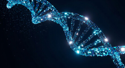 Stunning digital DNA helix for innovative science or technology concepts, futuristic biotech solutions