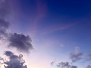 Twilight Sky with Clouds – Purple and Blue Gradient Sunset