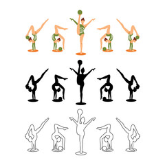 Gymnast Silhouette Set ? Rhyt...