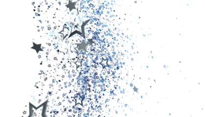 Stunning abstract background with blue and silver stars. Perfect for festive designs, celebrations, or magical themes. High-resolution image.