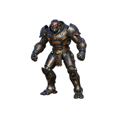 Detailed sci-fi soldier armor suit character art for games and digital projects isolated on transparent background