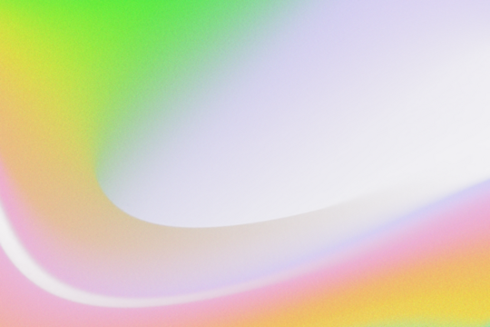 Abstract colorful gradient swirl blending green yellow purple and black hues with textured pixels overlay