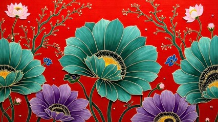 The artistic creation scene of flowers