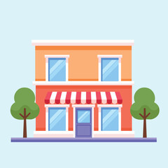 store building flat design vector illustration