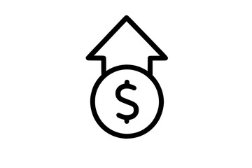 Obraz premium Money Growth Dollar Sign Up Arrow Icon 