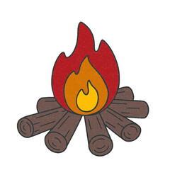 colorful illustration of bonfire icon