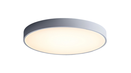 Modern round ceiling light fixture isolated on transparent background