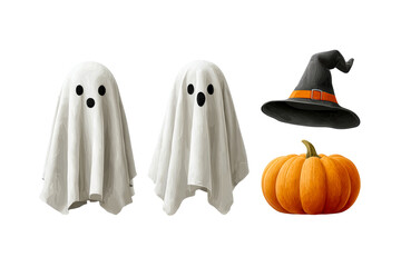 Ghosts and pumpkin for Halloween celebration