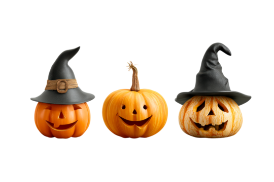 Playful, colorful Halloween pumpkins