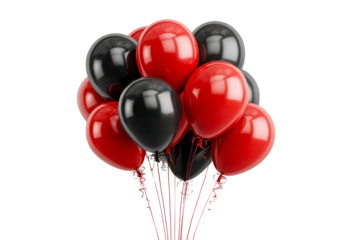 Black and red balloons for celebration or event