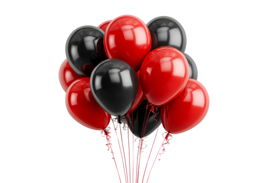 Black and red balloons for celebration or event