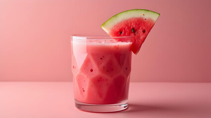 Rose-colored Watermelon Smoothie Pristine Clear Cup