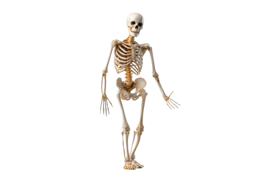 Realistic human skeleton for education