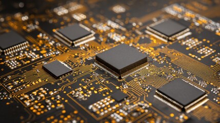 Obraz premium intricate circuit board close up