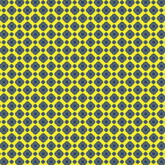 Vibrant blue floral pattern on bright yellow background
