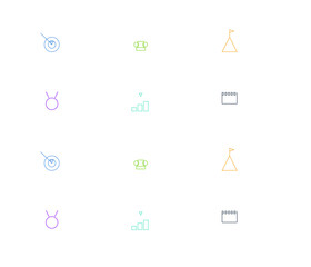 Goal and achievement multipack illustration set, 12 modern flat vector styles include targets with arrows, trophies, flags on mountains, medals, podiums with stars, finish lines, motivation, success