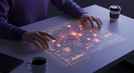 Futuristic Holographic Interface for Cybersecurity and Data Analysis
