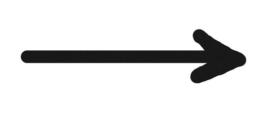 Hand-Drawn Black Arrow Pointing Right, Simple Doodle Icon on Transparent Background
