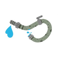Garden hose with water dripping and flexible design in green color  