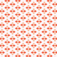 Fototapeta premium Vibrant orange and pink geometric diamond pattern for textile design