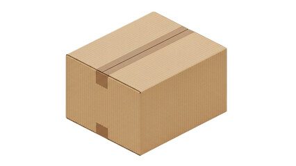 Fototapeta premium Securely sealed cardboard box ready for shipping and delivery, perfect for e-commerce packaging.