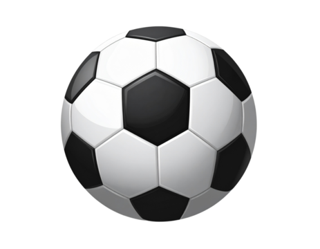 Classic Black and White Soccer Ball – Transparent Sticker PNG
