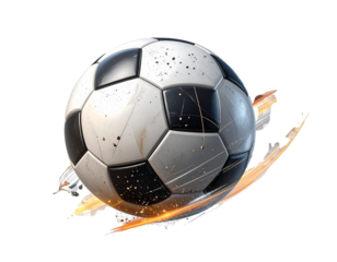 Cartoon Style Soccer Ball – Sports Sticker PNG with Transparent Background