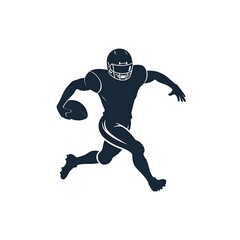 Silhouette of a running football player