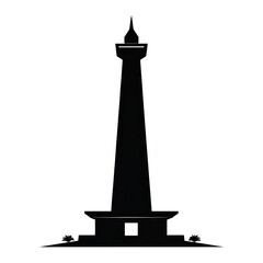 Silhouette of a tall monument