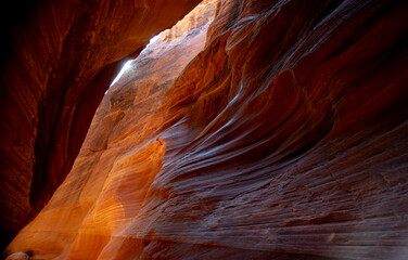 Vibrant wave-like patterns of rock interior showcasing nature's artistry.