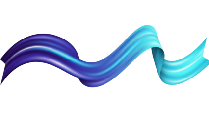 Dynamic blue and purple ribbon waving gracefully with fluid movement, perfect for design projects