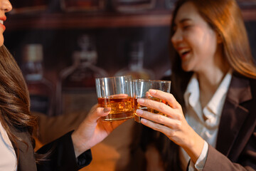 whiskey, for a friendly party in a bar or a restaurant.