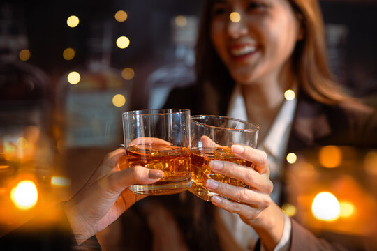 whiskey, for a friendly party in a bar or a restaurant.
