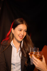 whiskey, for a friendly party in a bar or a restaurant.