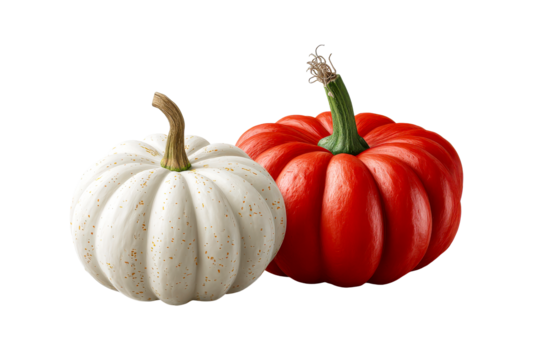 Colorful pumpkins on a transparent background