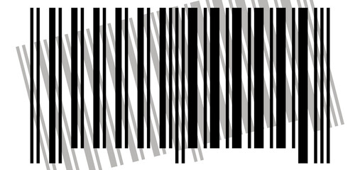 Código de barras con sombra cruzada