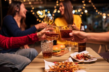 Celebrate whisky at an intimate party at a camping restaurant. group celebration.	