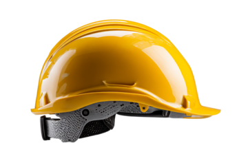 Hard hat in bright yellow color for safety