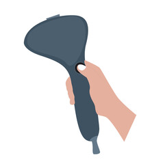 hand holding a steam iron.right hand holding a steam iron 