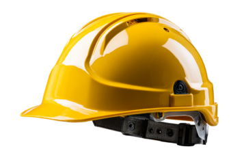 Bright yellow hard hat for construction safety