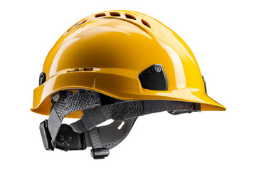 Yellow safety helmet for construction workers