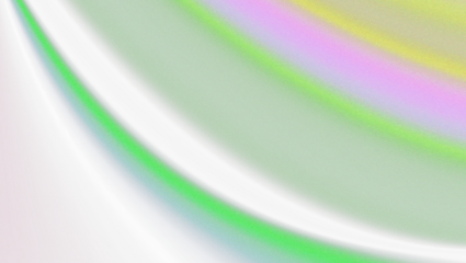 Abstract flowing curves of vibrant green purple and yellow light create a dynamic and captivating visual background or graphic element overlay