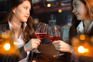 food and Drink, wine red and for a friendly, in a bar or a restaurant 