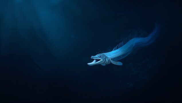 Mysterious Deep Sea Creature Gliding Through the Depths
