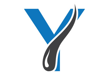 Intel latter Y with hair treatment logo design concept