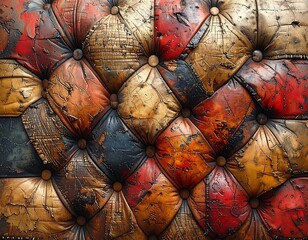 Naklejka premium Patchwork leather upholstery