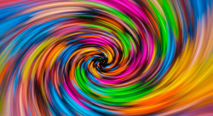 A vibrant and mesmerizing spiral of colors creates a dynamic and visually captivating abstract design, evoking a sense of movement and energy, perfect for artistic projects.