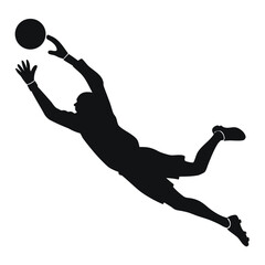 Soccer goalie diving save silhouette