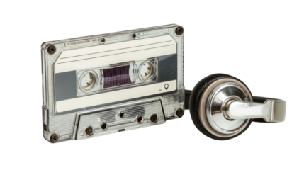 Vector Illustration of Vintage Audio Cassette from 90s Music Era on White Background